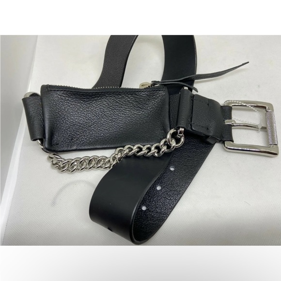 NEW L RALPH LAUREN Collection Black Calf Leather Belt Pouch purse Nickle… - Picture 5 of 6